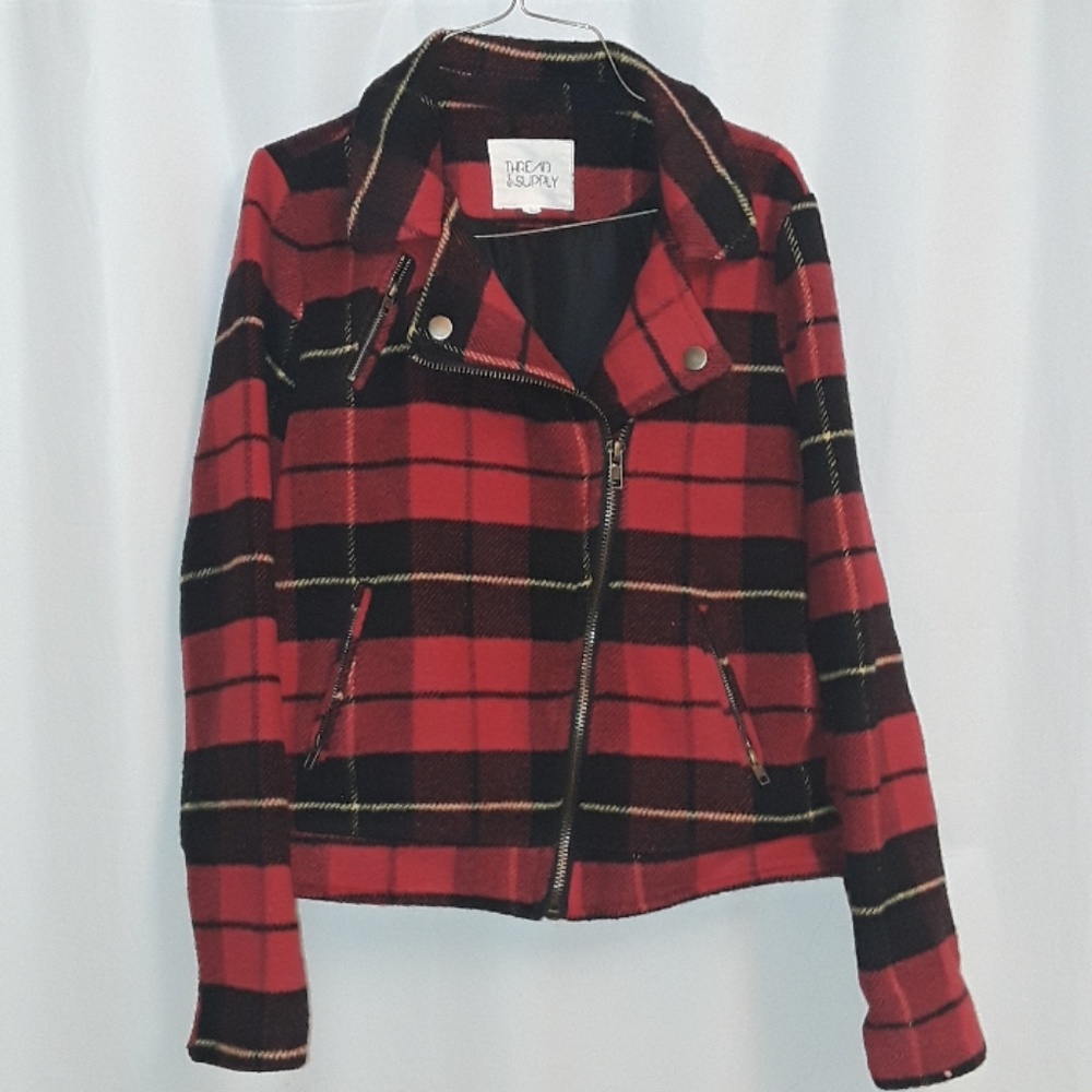 Plaid Zip Up Jacket